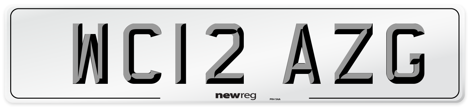 WC12 AZG Number Plate from New Reg